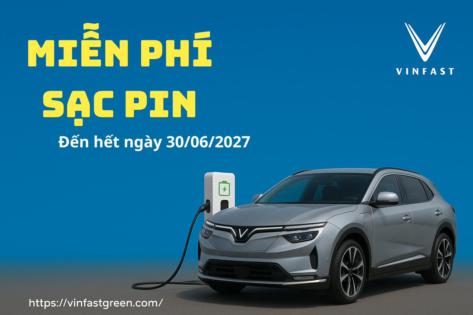 VinFast miễn phí sạc Pin 02 năm